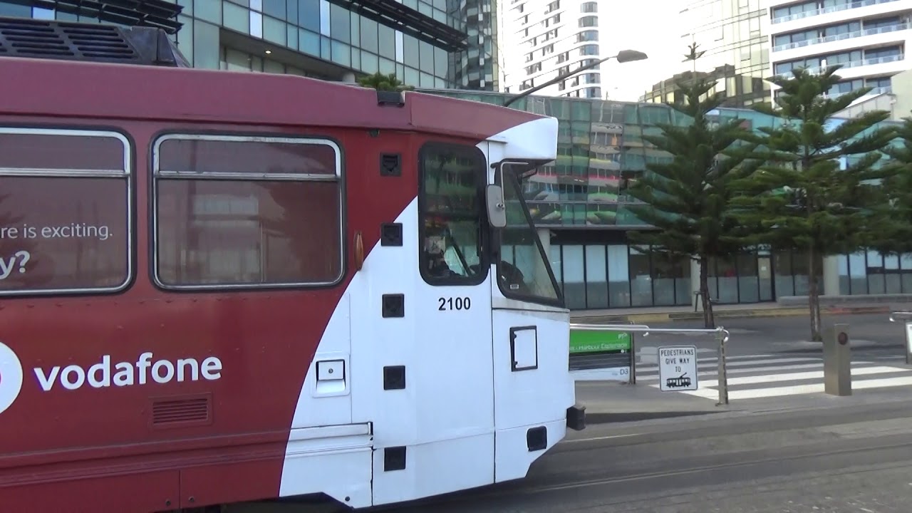 Yarra Trams B2.2100 (75) Departs Bourke St/Harbour Esplanade Tram Stop