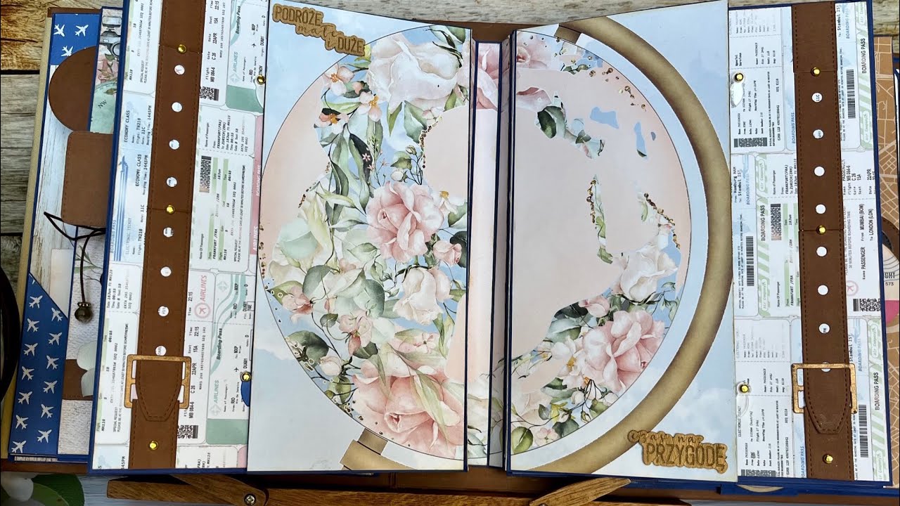 Album travel suitcase TUTORIAL cz 6 Page 5&6 #scrapbooking #minialbum #mintay #action