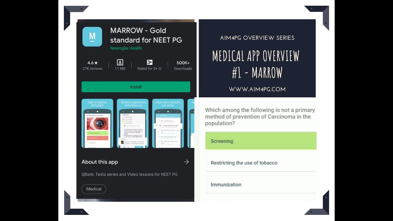 NEETPG/AIIMSPG/FMGE PREPARATION  APP OVERVIEW SERIES #1 - MARROW | AIM4PG