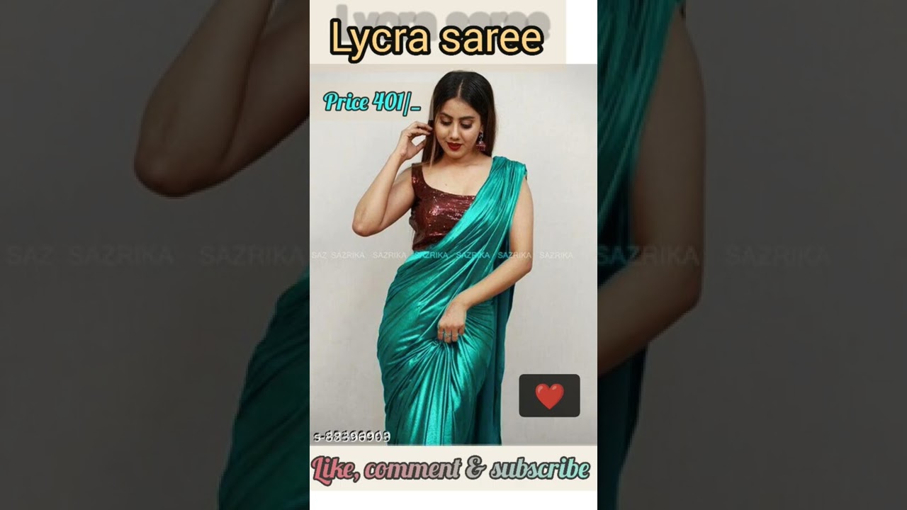 lycra saree with blouse