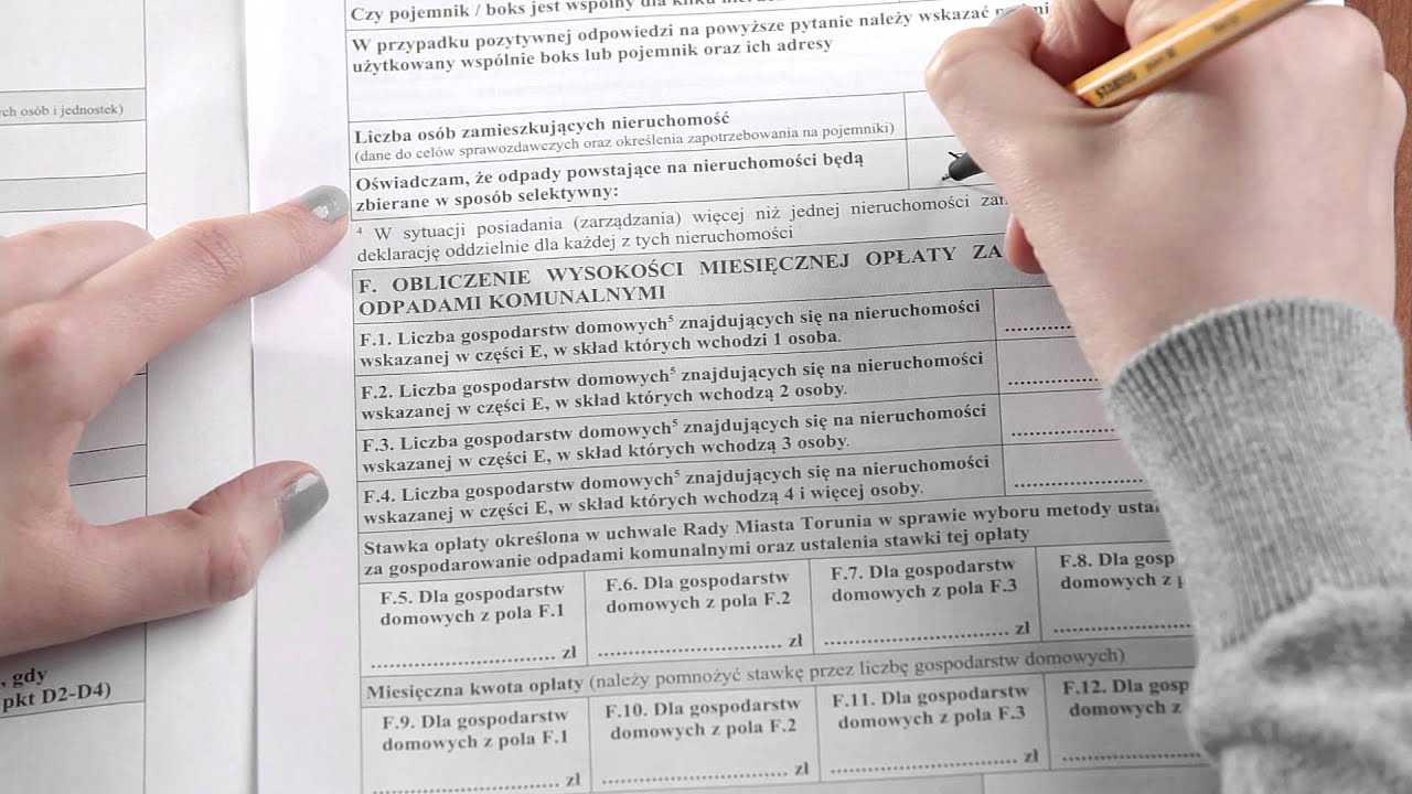 Instrukcja wypełniania deklaracji o wysokości opłaty za wywóz śmieci