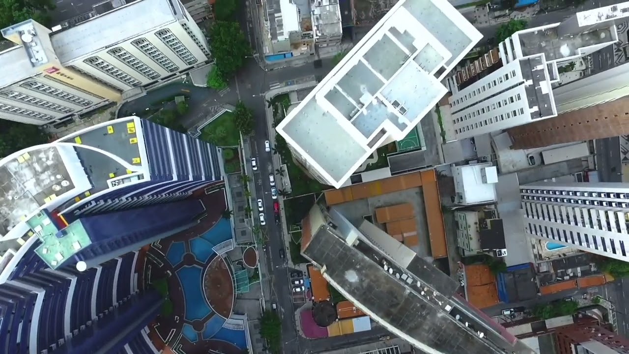 bird's eye view of the city (background video)