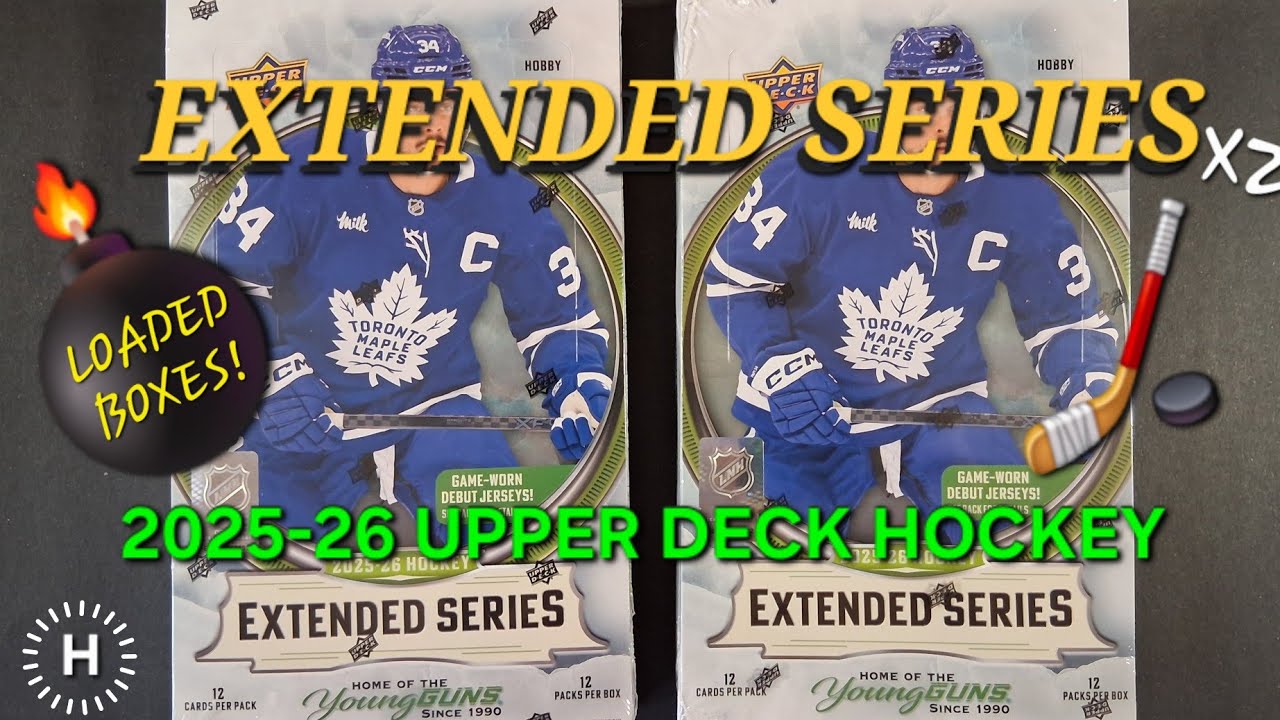 THESE BOXES WERE LOADED! 2025-26 UPPER DECK HOCKEY EXTENDED SERIES 2x HOBBY BOX BREAK #hockeycards