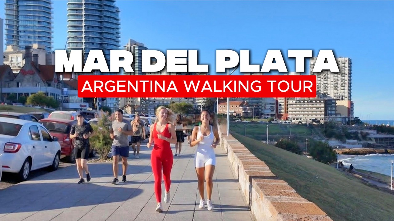 4K 60 FPS walking tour in MAR DEL PLATA, Argentina ALONG THE OCEAN