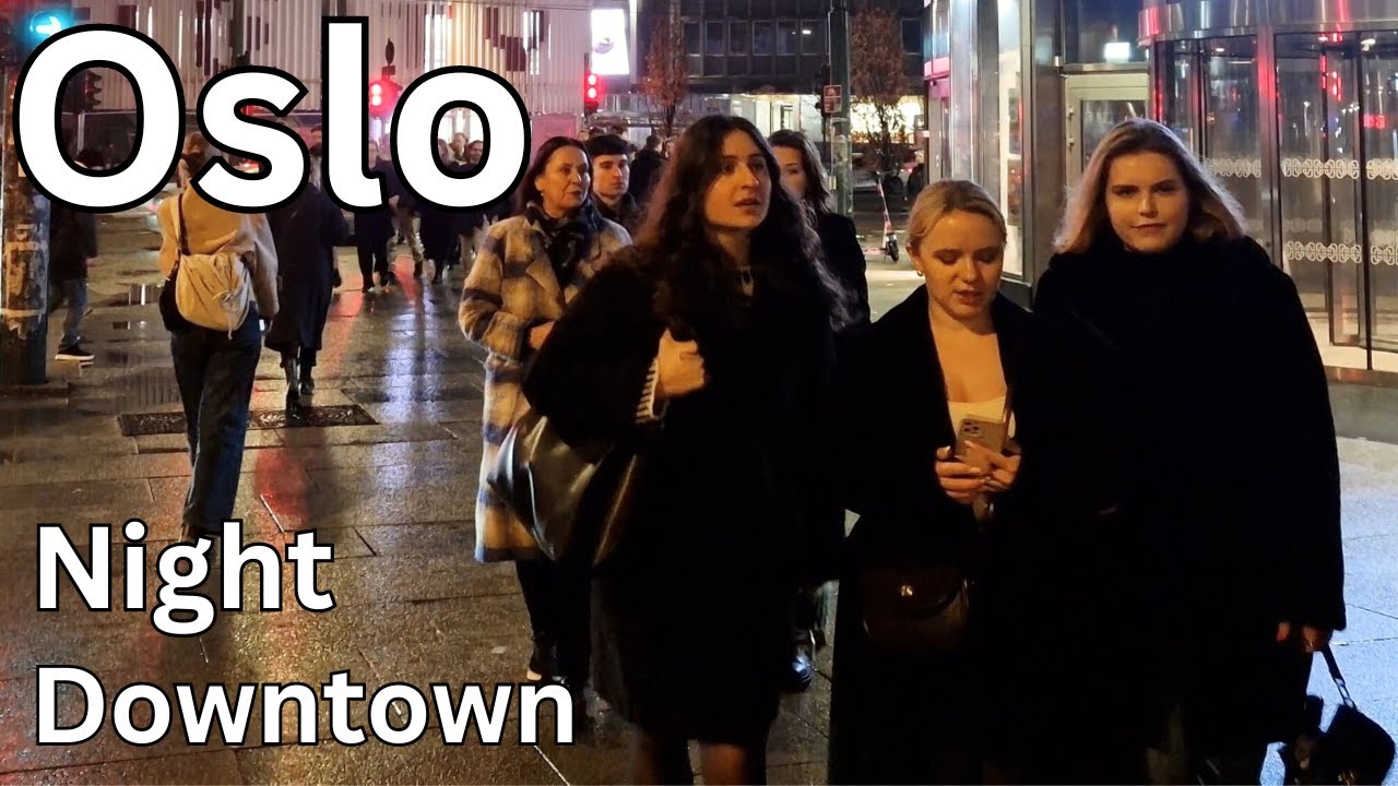 Oslo, Norway | Night Downtown [ 4K ] Night Walking Tour