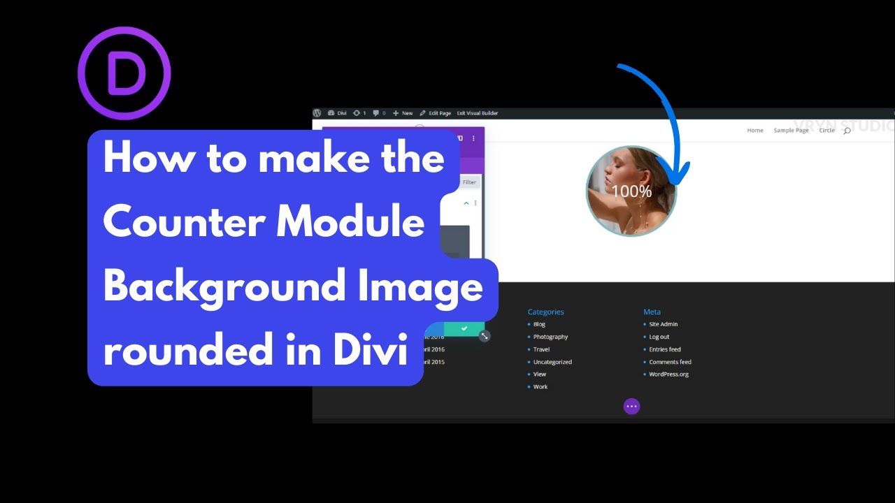 How to make the Counter Module Background Image rounded in Divi