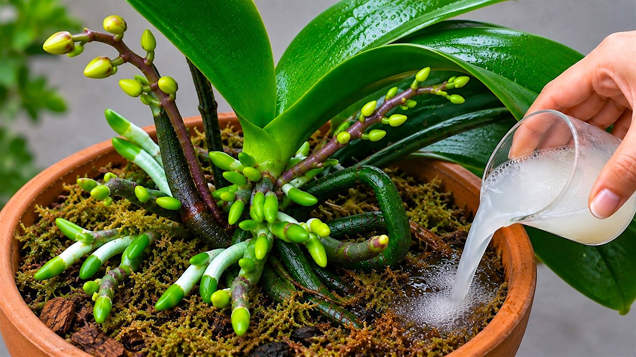 🌸Just 1 Cup a Week! Orchids Grow Strong Roots and Bloom Again and Again