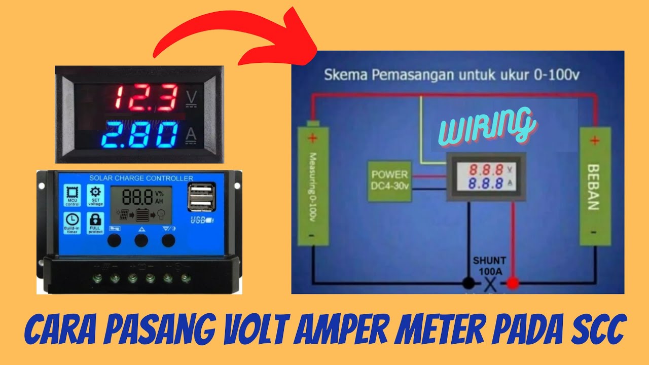 Cara Tambah Volt Amper Meter di Solar charger Controller (SCC PWM )