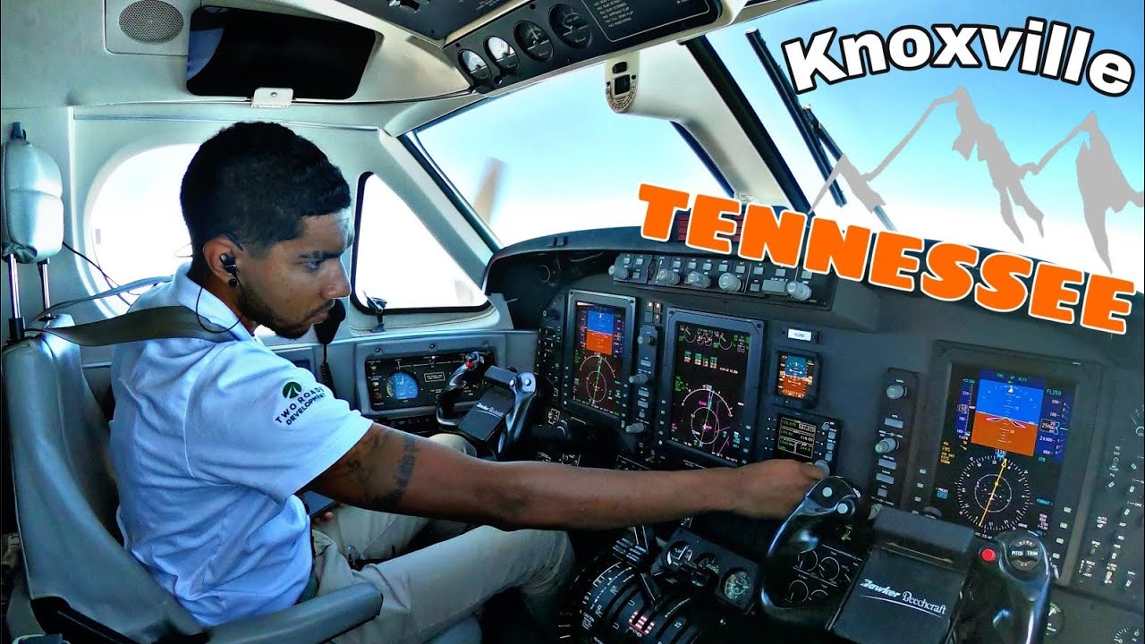King Air 250 - Knoxville (KTYS) Descent, Approach and Landing