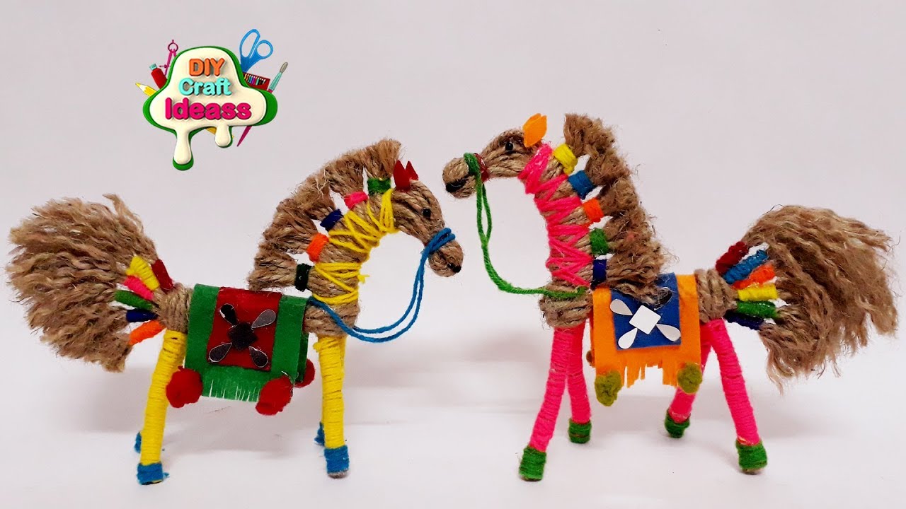 how to make horse with jute roap | Horse |jute horse making |craft making | arush diy craft  ideas