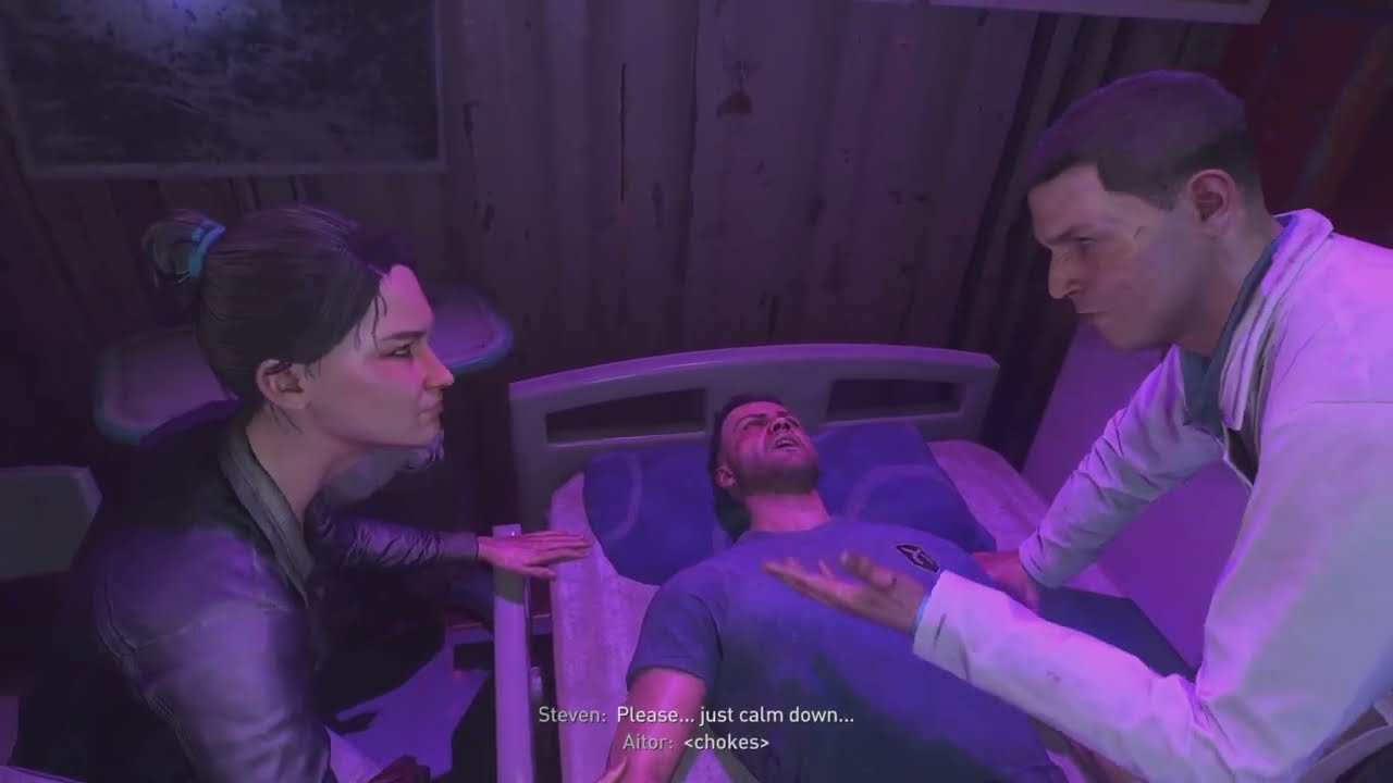Dying Light 2: Giving Aitor big plants, small plants or puting him in coma - all choices.