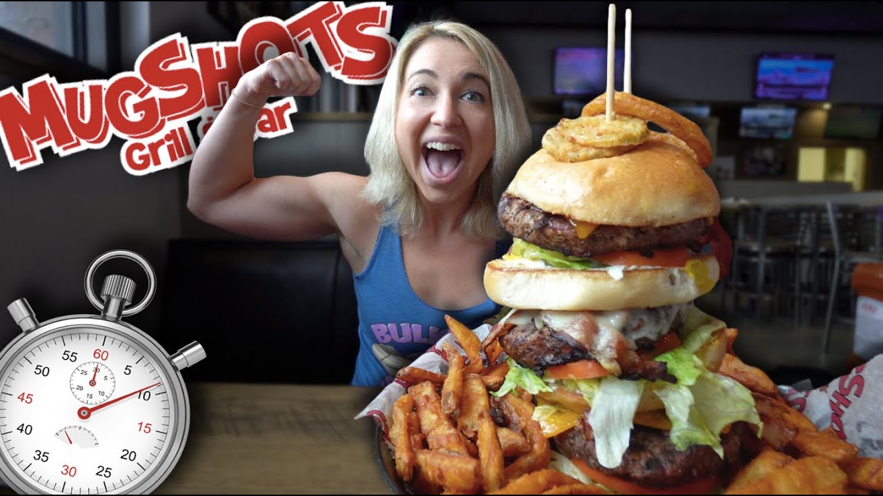 THE TRIPLE MUGSHOT BURGER CHALLENGE | 12 MINUTE TIME LIMIT