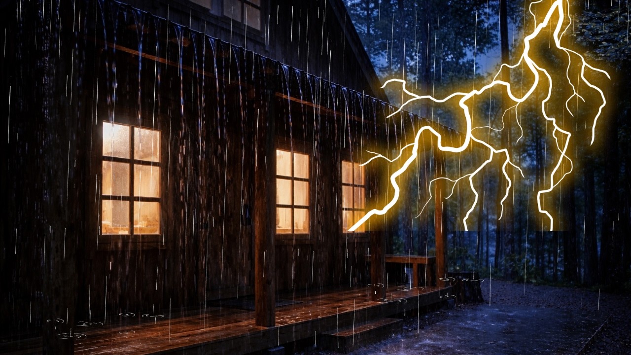 No Ads Thunderstorm Sounds for Sleeping – Relaxing Heavy Rain for Insomnia Relief