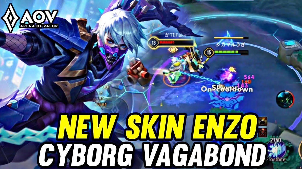 AOV : NEW SKIN ENZO CYBORG VAGABOND GAMEPLAY - ARENA OF VALOR LIENQUAMOBILE ROV