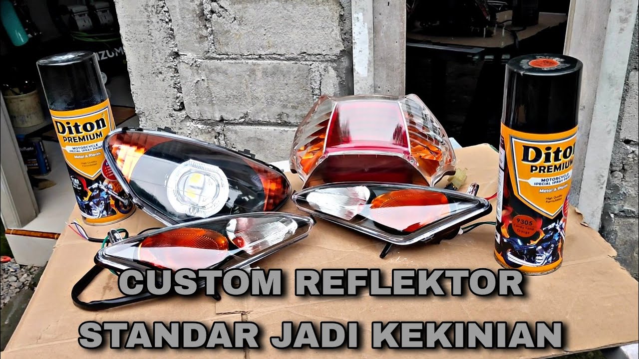 MODIFIKASI REFLEKTOR LAMPU YAMAHA MIO SPORTY SIMPEL TAPI KEREN ‼️ DITON PREMIUM ORANGE CANDY JOS