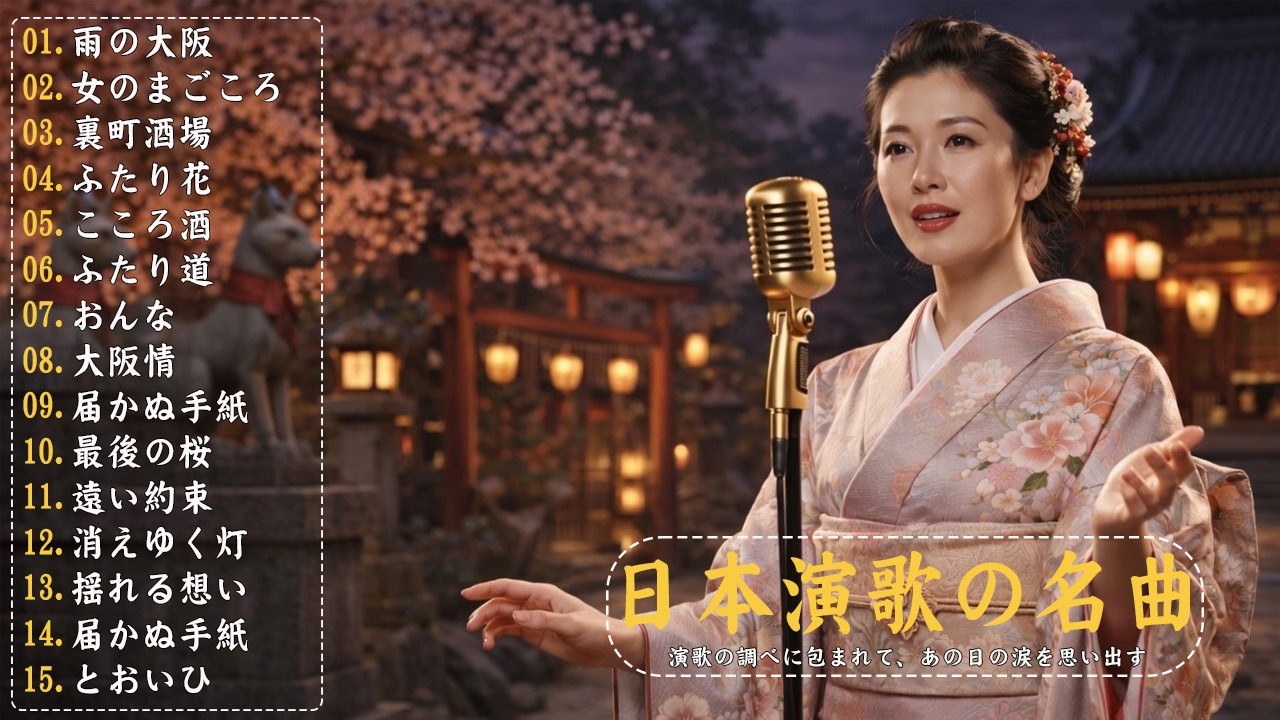 日本演歌 の名曲 メドレー 📀🎶古き良き演歌が奏でる、心の奥の懐かしい恋