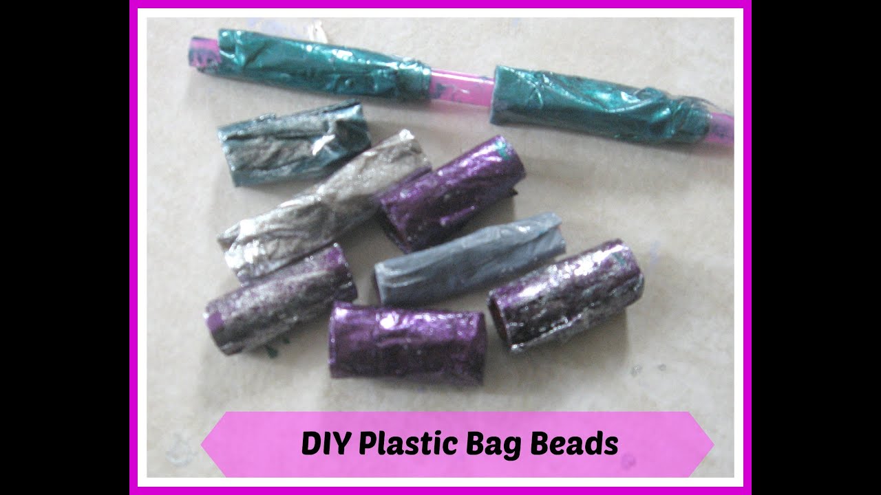 PLASTIC BEADS from grocery bags, diy HOW TO, recycle plastic bags. Handmade beads/ DIY Plastic Beads
