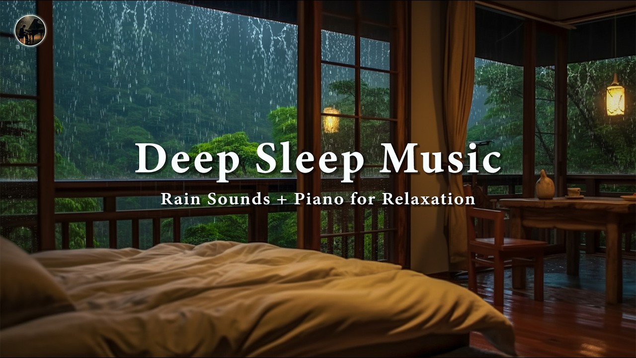 Soothing Piano with Rain Sounds 🎹 Peaceful Bedroom Music for Anxiety Relief and Meditation