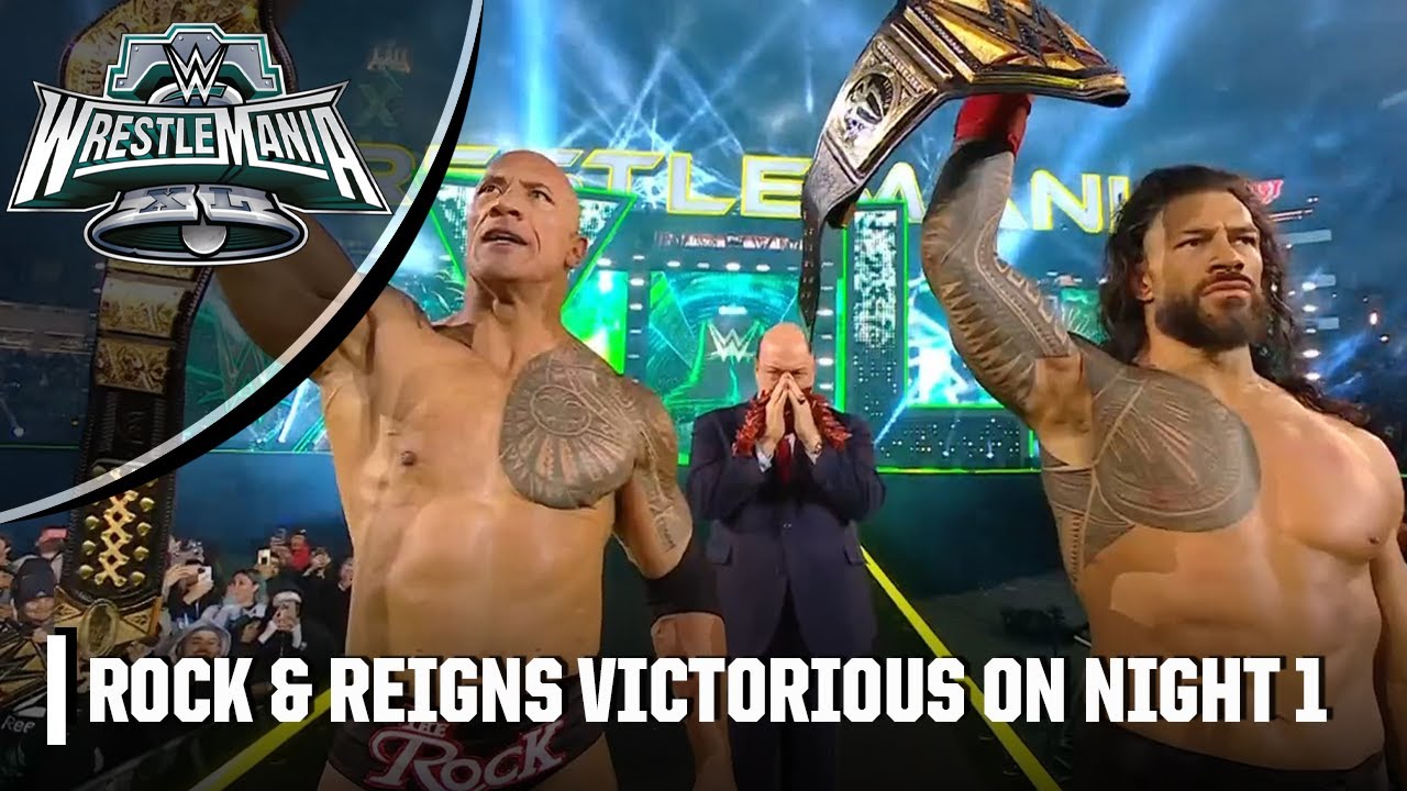WrestleMania XL Night 1 Reaction: The Rock & Roman Reigns defeat Rhodes & Rollins | WWE on ESPN