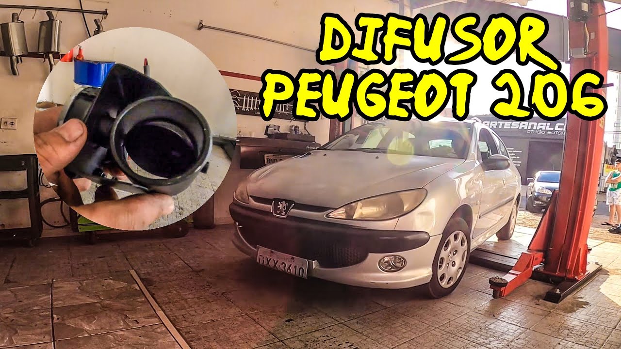 INSTALAÇÃO DE DIFUSOR NO PEUGEOT 206 1.4 2007 🔥 COMO FICA O RONCO?