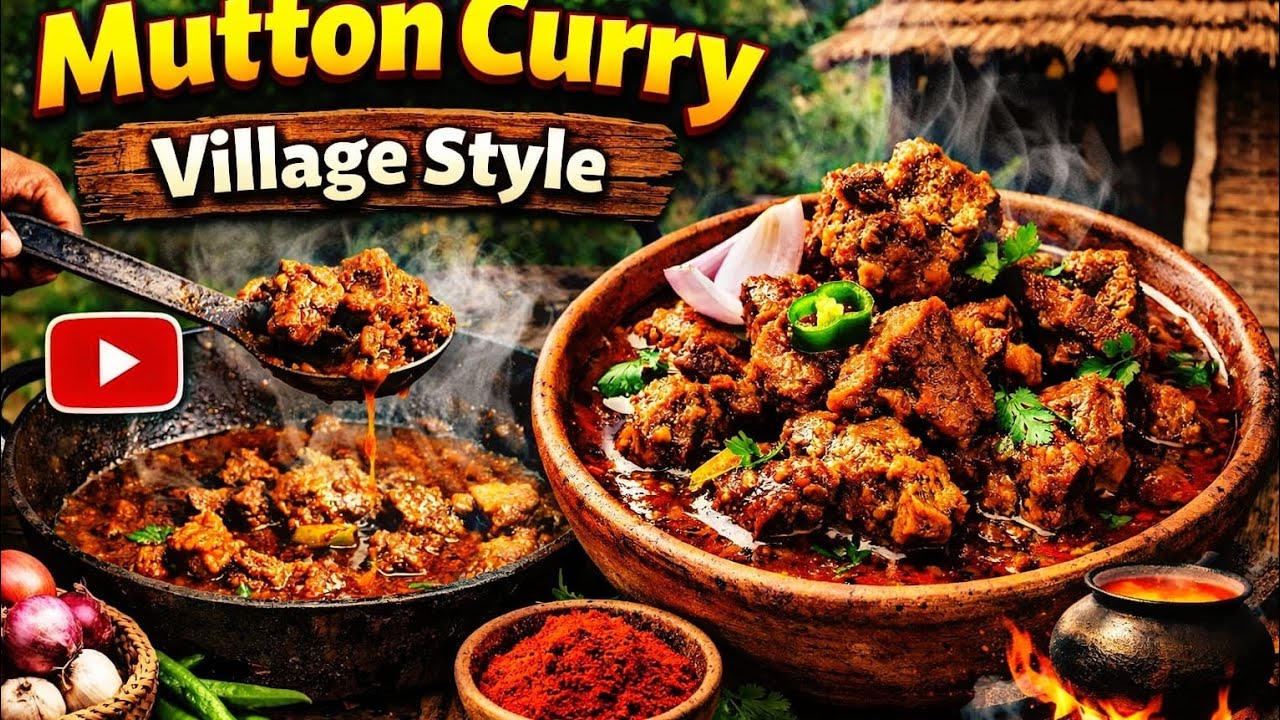 Mutton fry curry Village style taste recipe #village