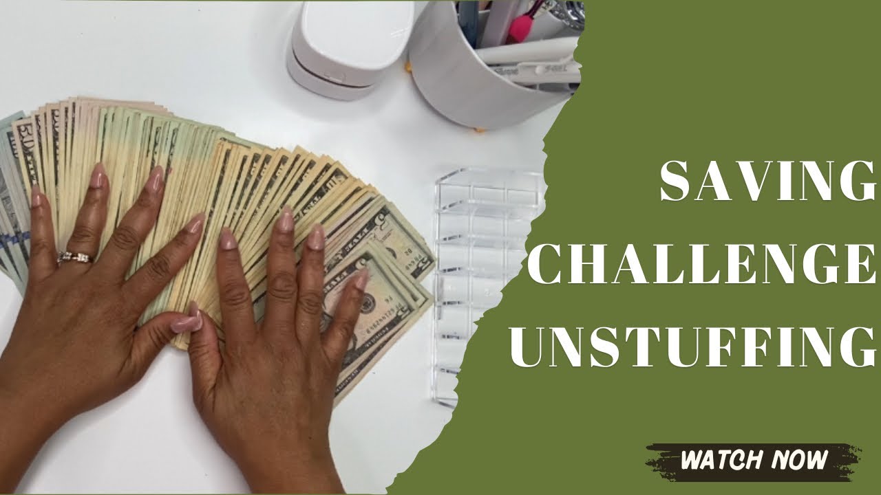 SAVING CHALLENGE UNSTUFFING | How Much Did I Save
