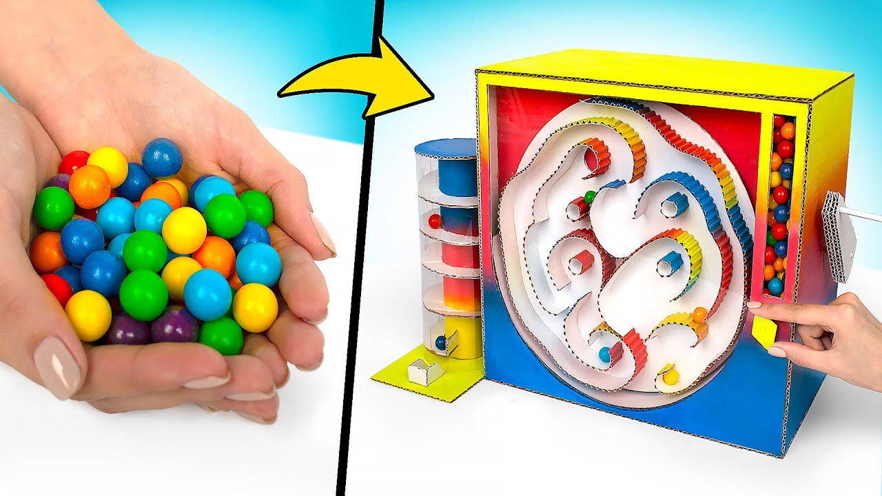 Máquina de venda automática com papelão REPLETA DE CHICLETES