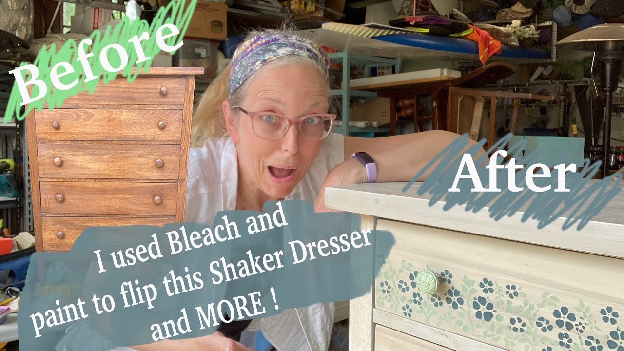 Shaker Dresser Flip- Bleach, Paint, and MORE!