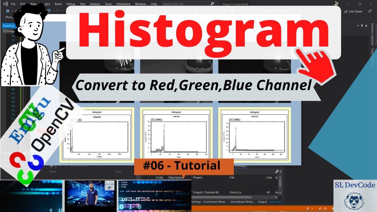 OpenCv & EmguCv C# Tutorial 06 - How to Create Image Histogram in Emgu CV | Source Code