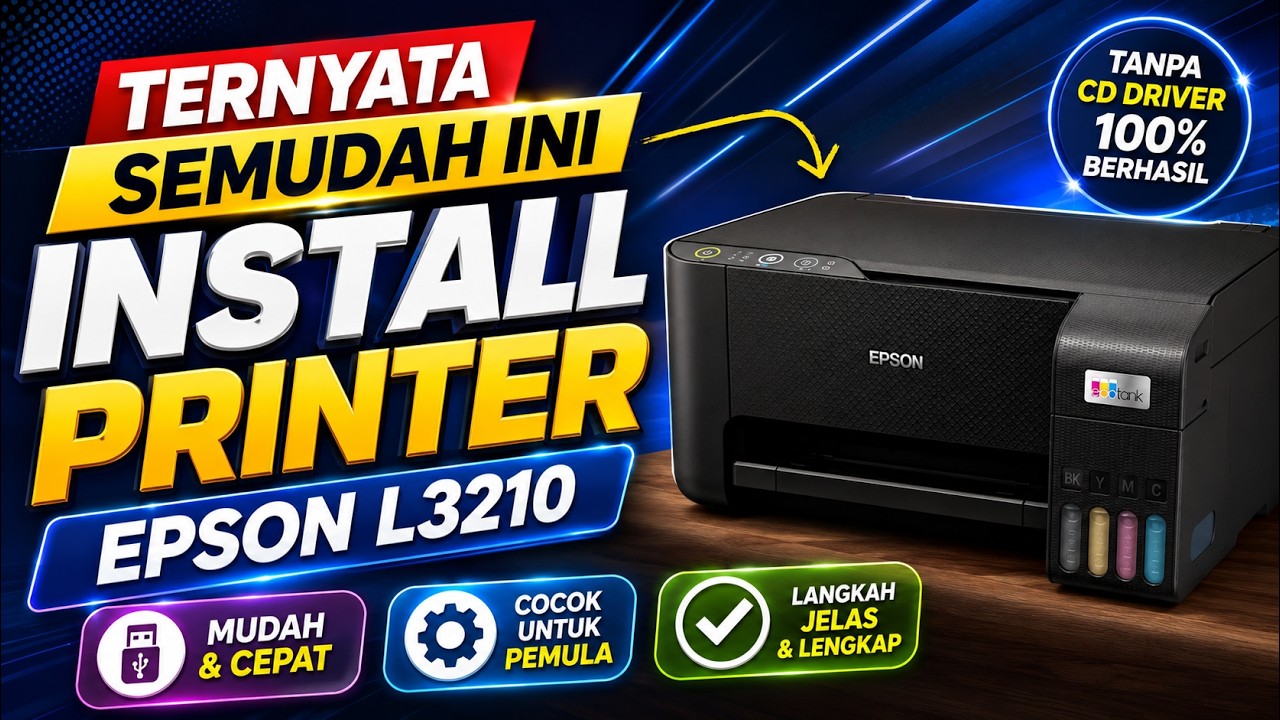 Cara Install Printer Epson L3210 Tanpa CD Driver | Install Driver Epson EcoTank L3210