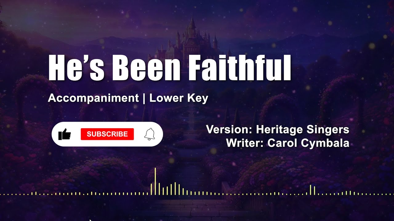 He's Been Faithful (Lower Key) - Minus One | Piano Accompaniment with Lyrics