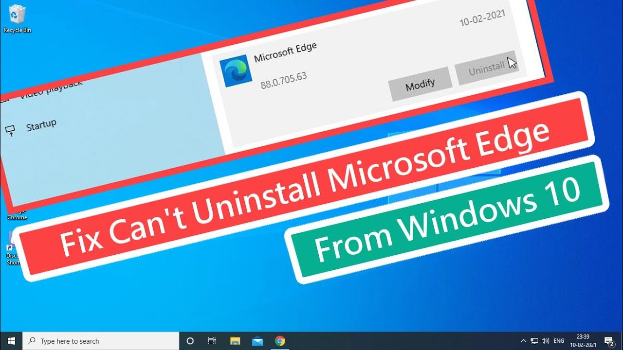 Fix Can't Uninstall Microsoft Edge From Windows 10
