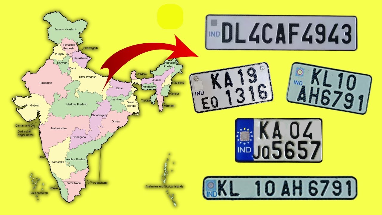Vehicle registration codes of different indian states