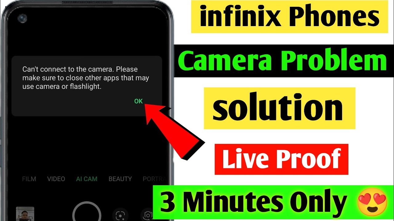 Can't connect to the camara.please  make sure to close other app that may use  flashlight infinix 
