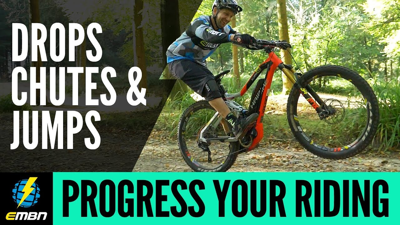 How To Progress Your Trail Riding | Drops, Chutes And Jumps: E-MTB Skills
