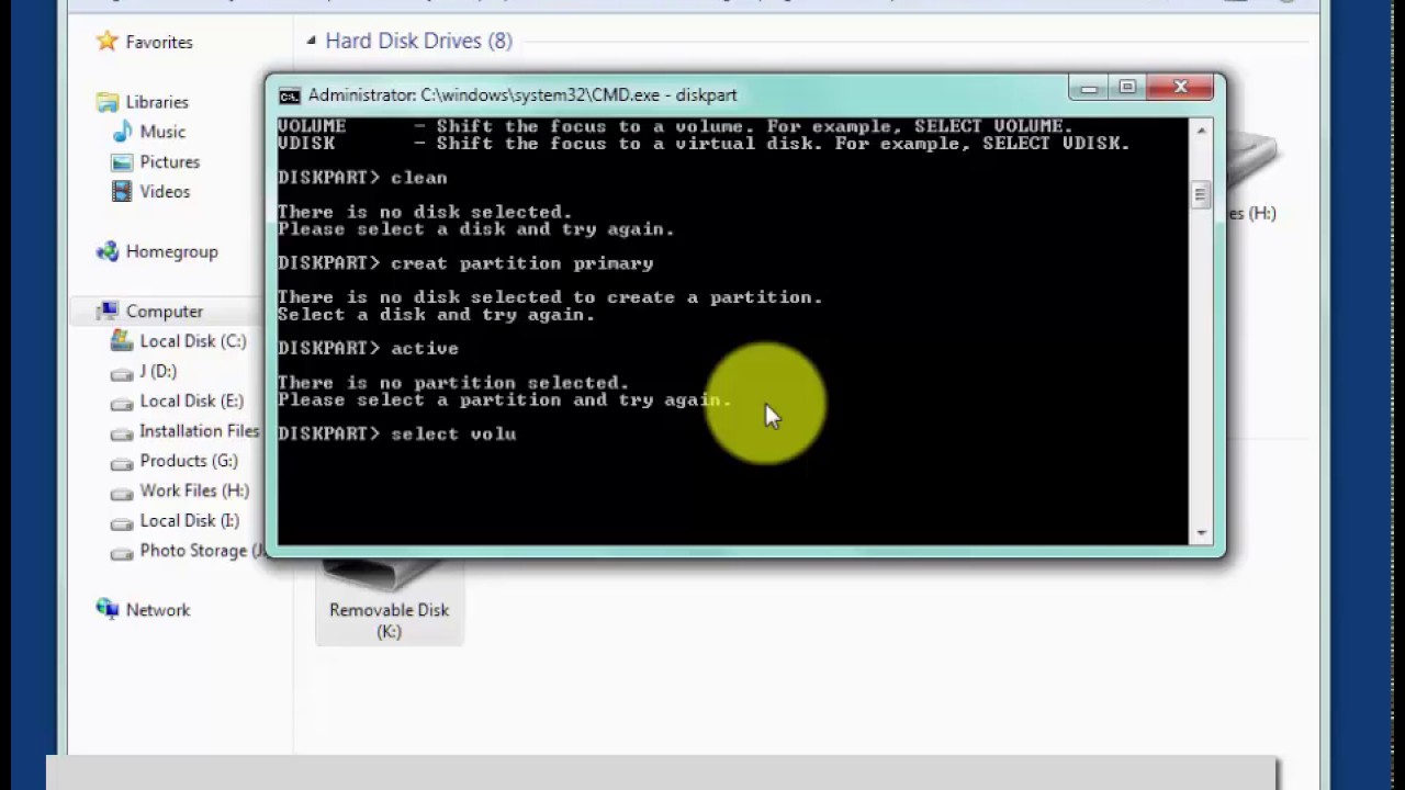Fix io device error on pen drive with cmd