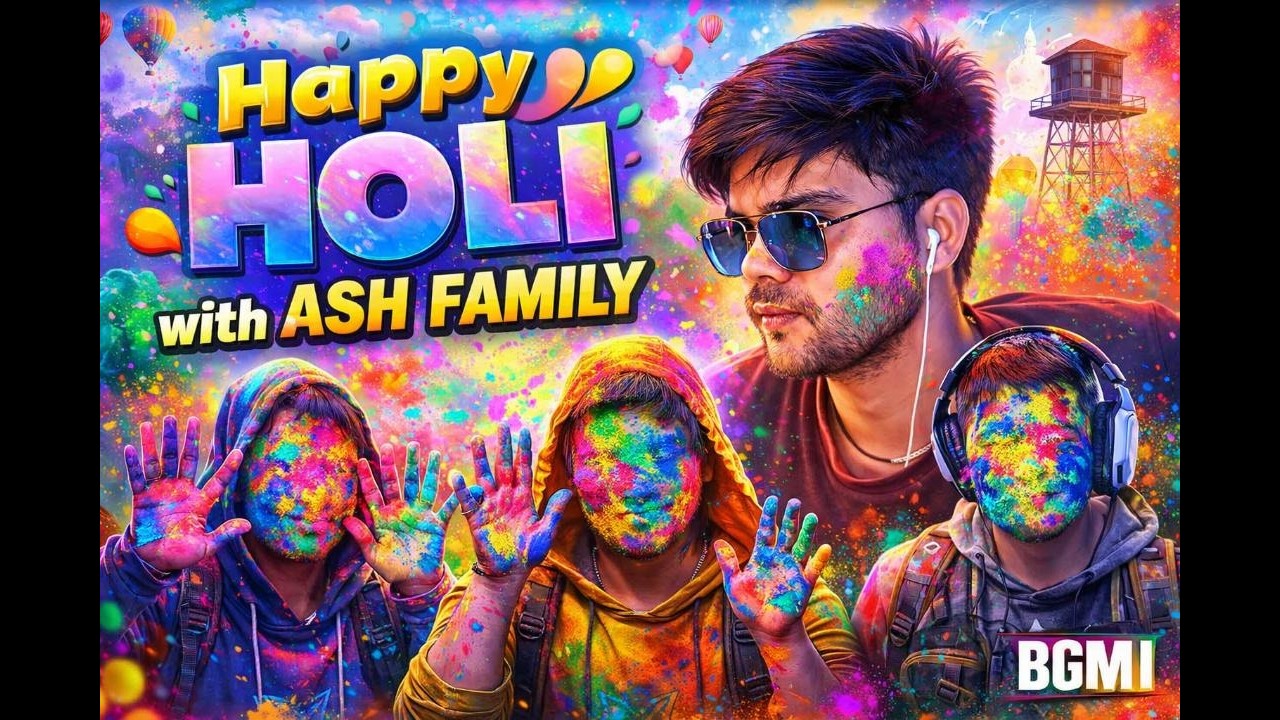 HAPPY HOLI WITH ASHFAMILY / WITH ASHGAMING