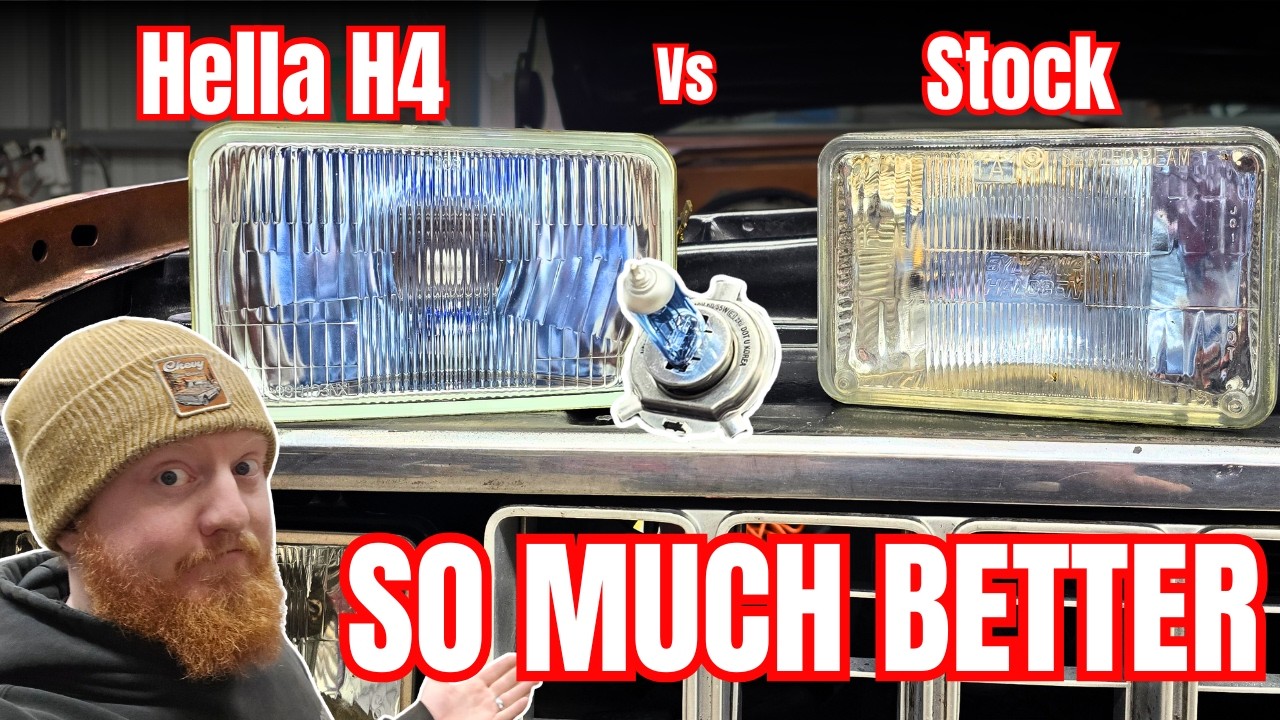 Улучшенные фары Hella H4 на моем Squarebody Dually! (Они ОЧЕНЬ яркие!)