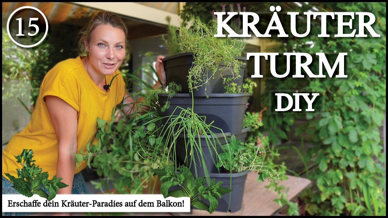 Kräuter 🌿 im Turm vertikal anbauen