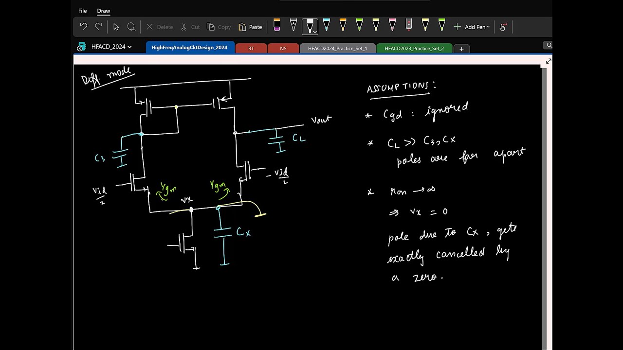 Lecture 11: Poles in the 5-transistor OTA; Zeros in the differential mode transfer function