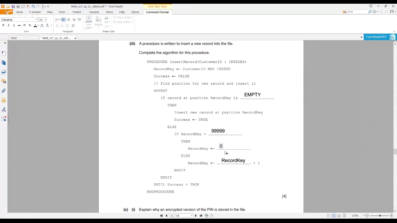 CIE A2 Computer Science 9608 | S17 P31 | Solved Past Paper