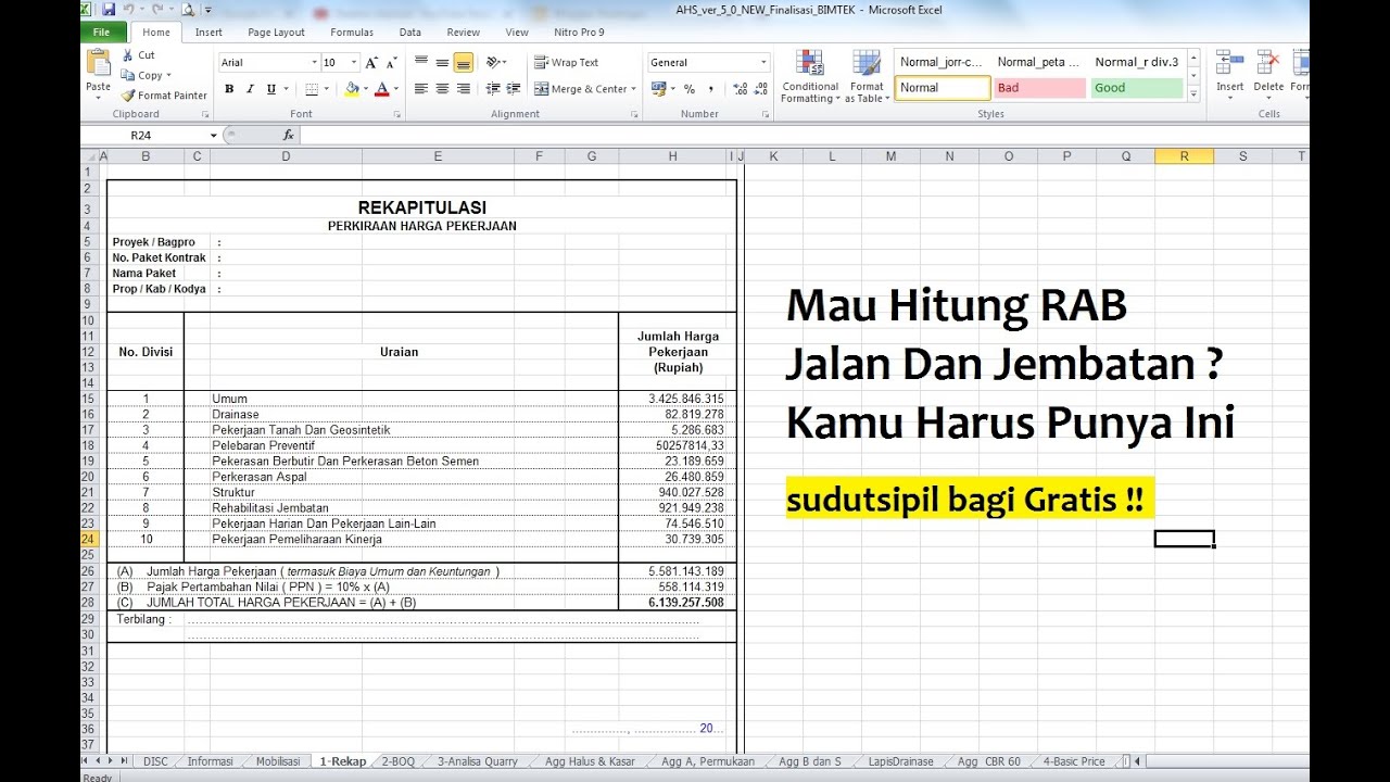 Menghitung RAB Jalan Dan Jembatan Kamu Butuh ini | AHSP Jalan Dan Jembatan Bina Marga Gratis