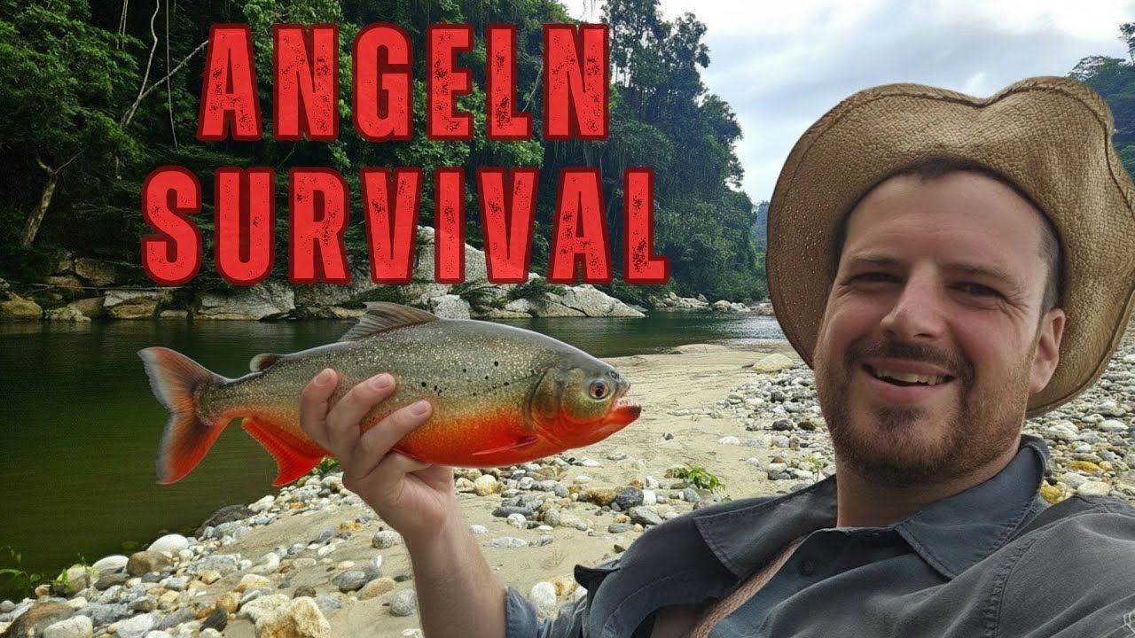 Angeln in einer Survivalsituation! Die 3 wichtigsten Techniken! Angeln nur mit Leine und Haken !