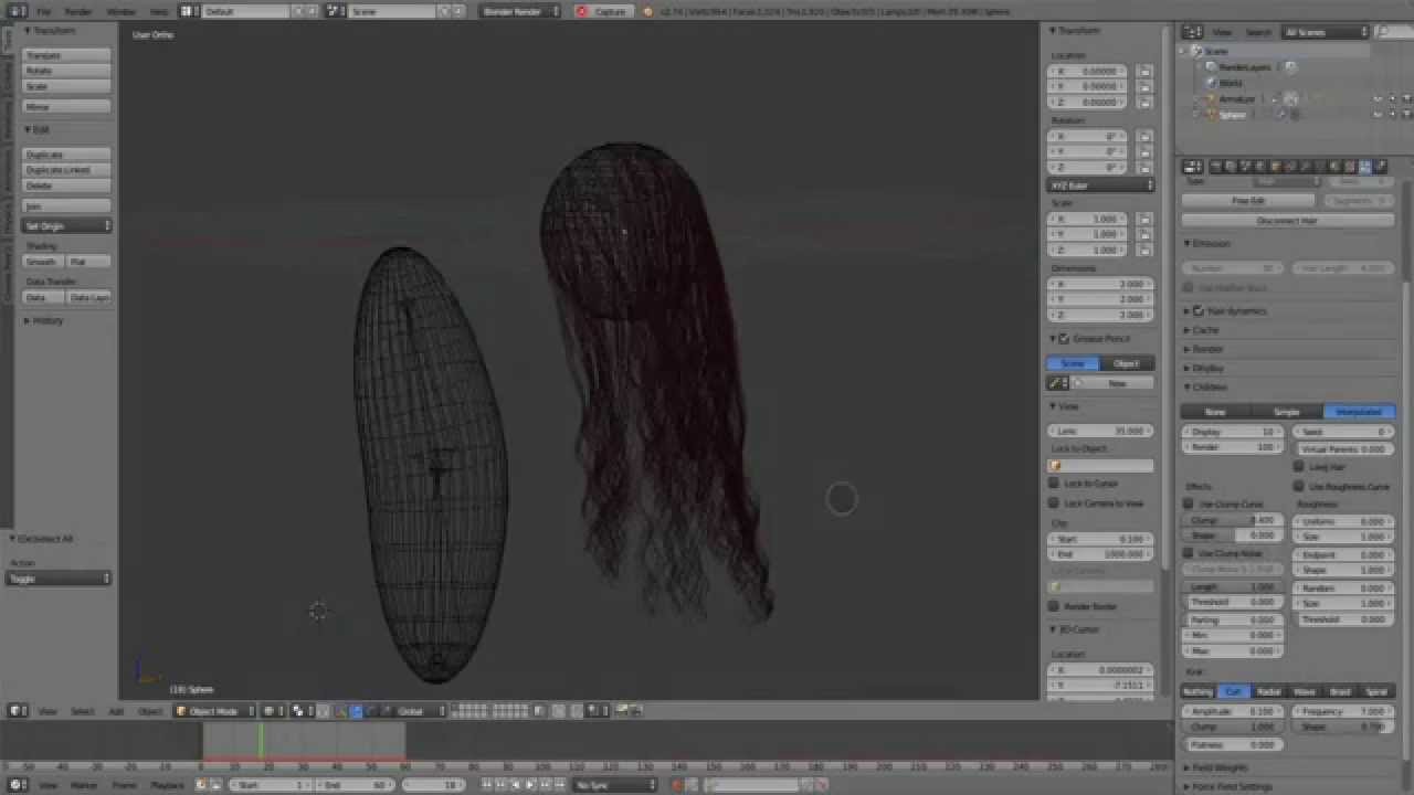 hair collision tutorial with blender 2.74