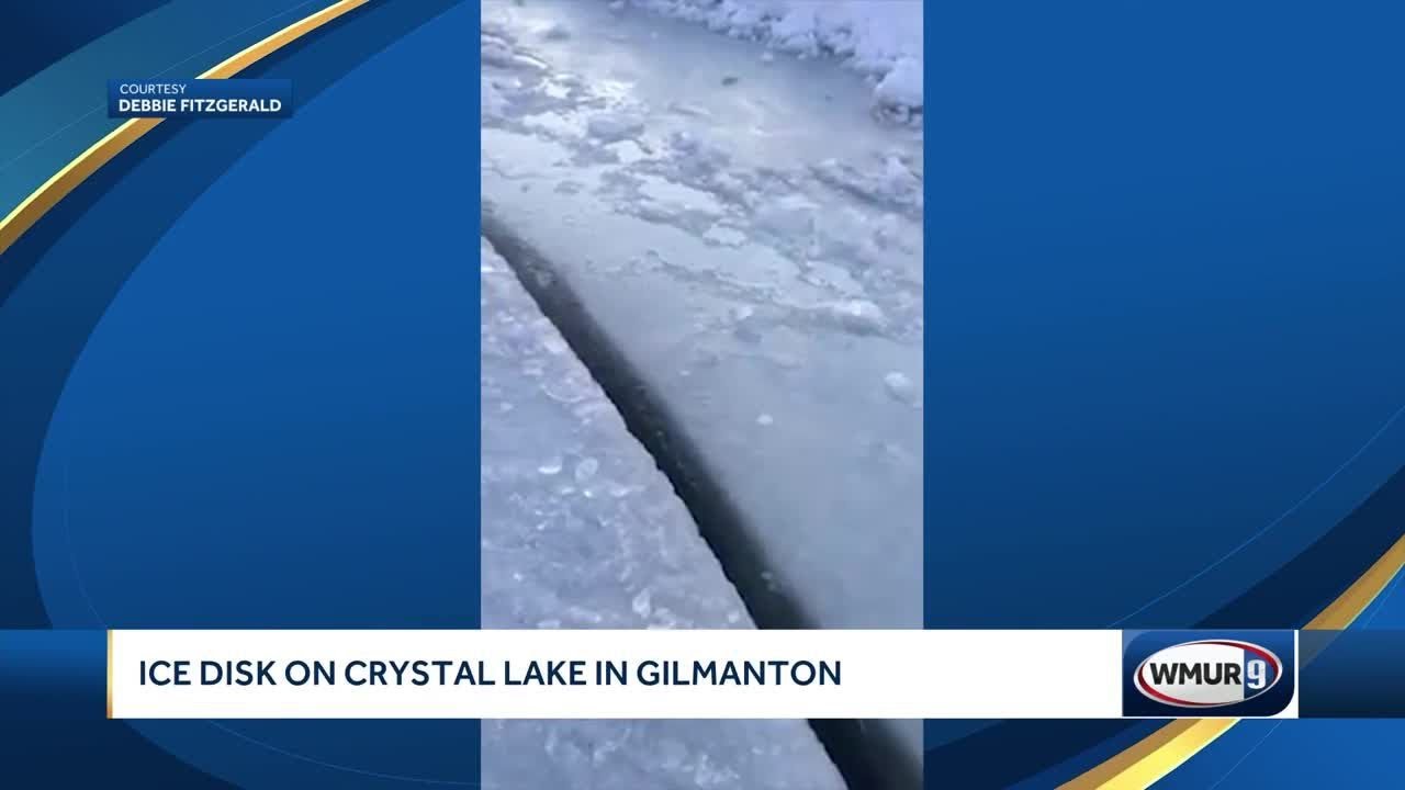 Ice disk on Crystal Lake in Gilmanton
