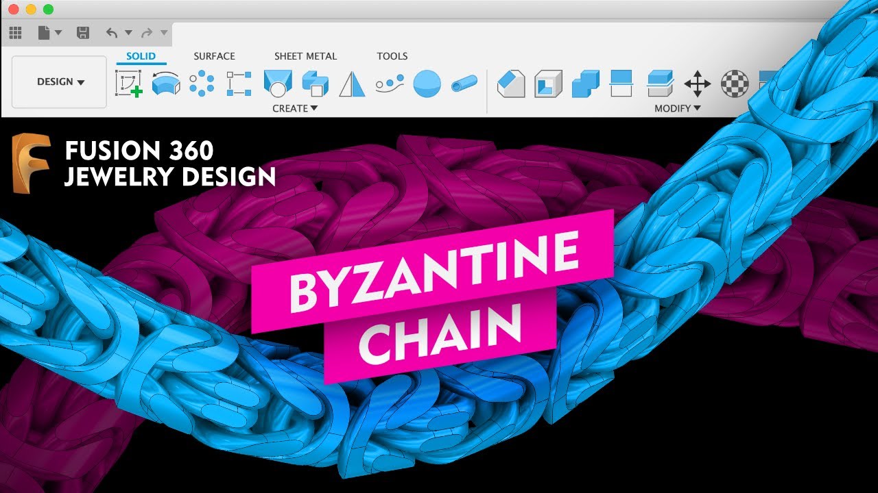MAKING A BYZANTINE CHAIN // Fusion 360 — Jewelry design