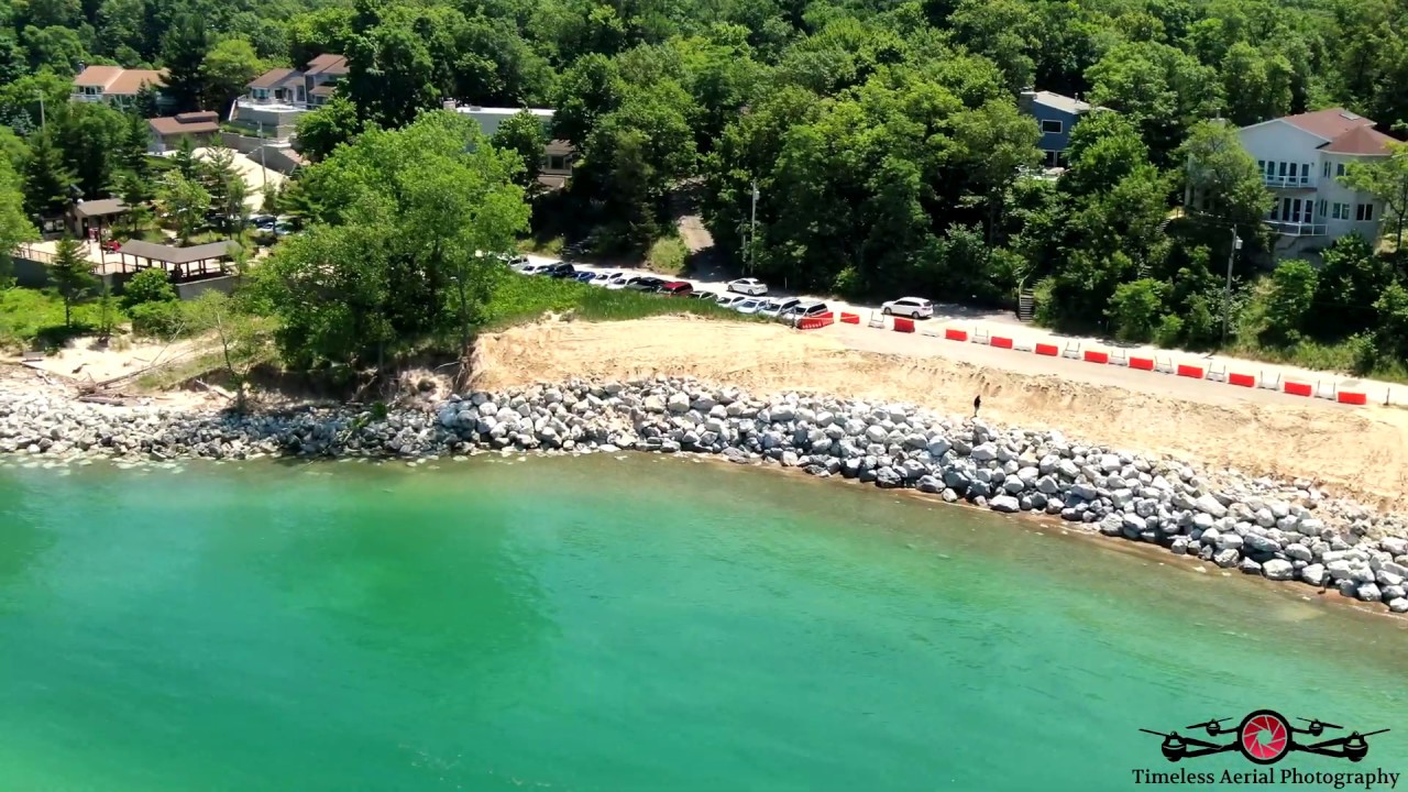 Beverly Shores Indiana 4th Of July 4K Shoreline Tour Drone Footage & On Kemil Beach & Dunbar Beach