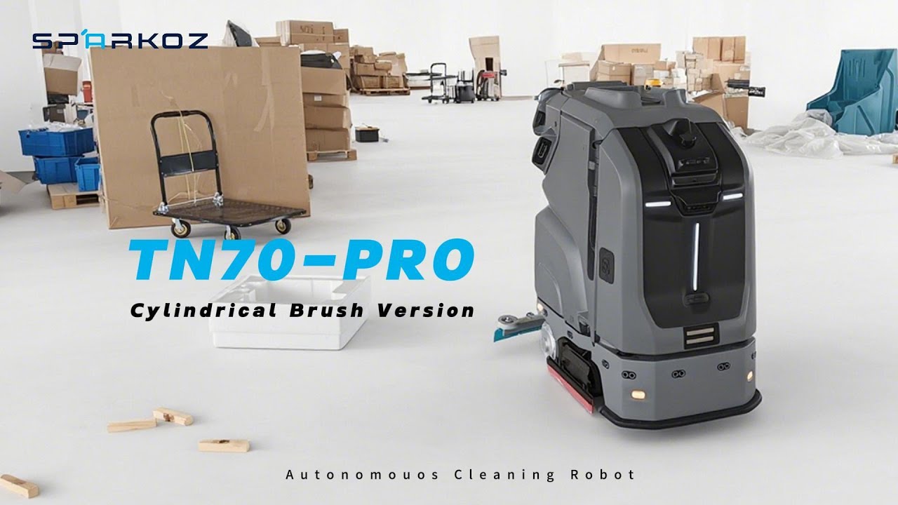 Sparkoz TN70-Pro Cylindrical Brush : Industrial Floor Cleaning WITHOUT Pre-Sweeping