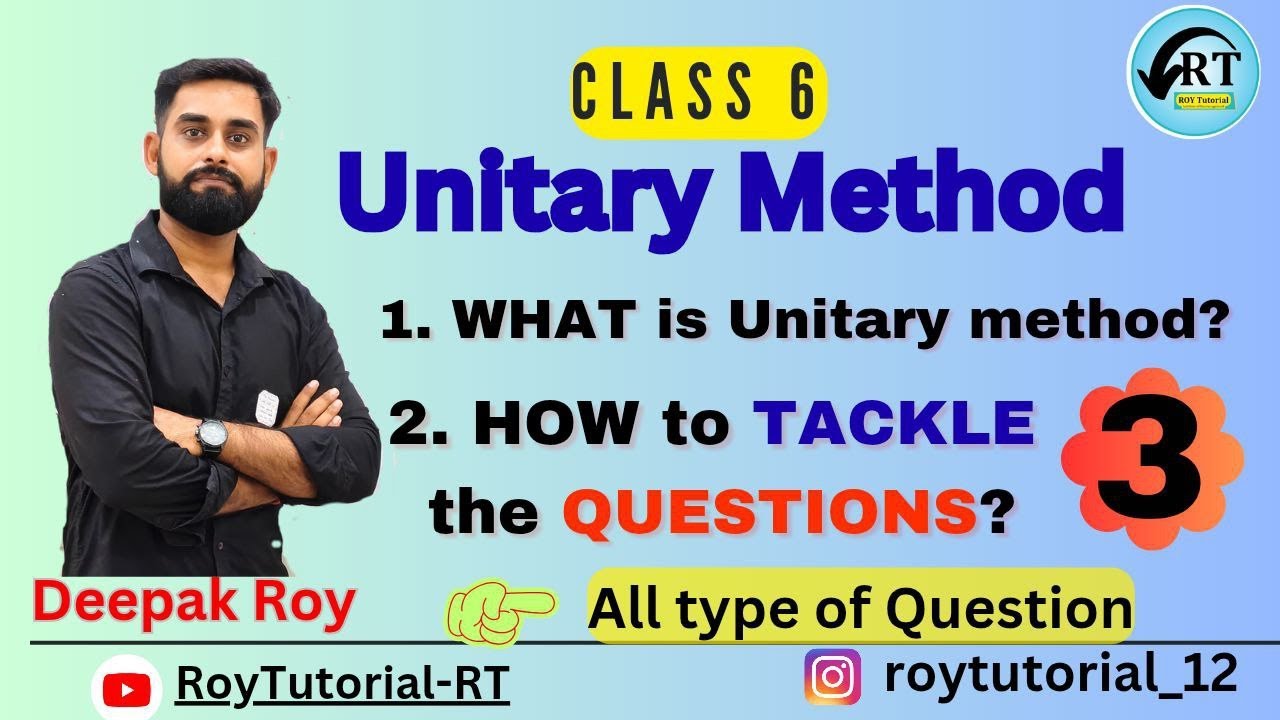 What is unitary methods and its concepts for class 5th and 6th Students|by Deepak Roy Sir