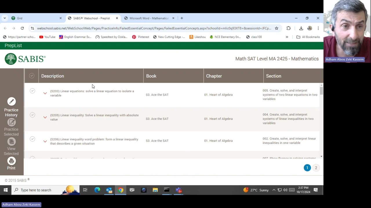 SDP Sabis digital platform demonstration by the Head